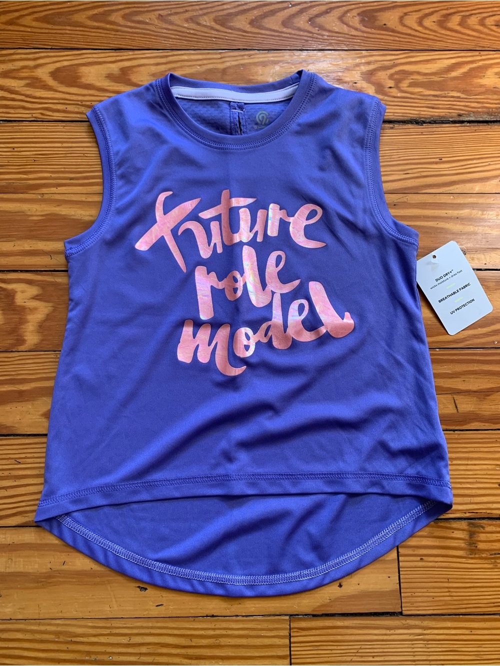 Girls Purple Tank Top with Pink 'Future Role Model' Script Girls (4-5yrs)